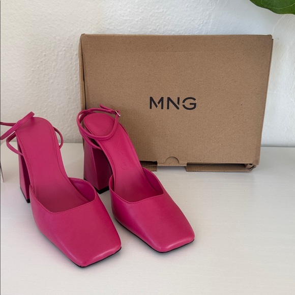 NWT Mango Pink Block Heel - Picture 2 of 10
